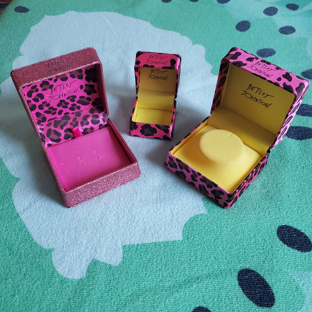Betsey Johnson Pink Leopard Jewelry Boxes - Set Of 3